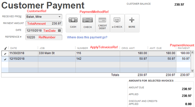Receive payments into QuickBooks